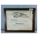 Antique Blue Earth Diploma (framed)