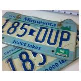 Lot of (5) Minnesota Embossed Plates (2 matching sets)