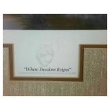 Framed & Numbered Printed Nicely Matted: 1992 "Where Freedom Reigns" by Derk Hansen