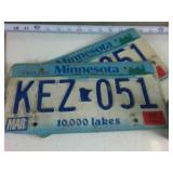 Five Pairs of Minnesota Embossed License Plates (10 plates total)