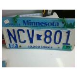 Five Pairs of Minnesota Embossed License Plates (10 plates total)