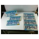 Four Pairs of Embossed Minnesota License Plates: (8 plates total)  10,000 Lakes