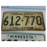 Very cool older Minnesota License plates:  COLLECTOR lot of (3) total