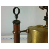 Antique Solid Brass Torch with Wooden Handle "Detroit Torch"