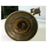 Antique Solid Brass Torch with Wooden Handle "Detroit Torch"