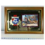 OLD STYLE Mirrored Ad with wooden frame (Vintage) 1982 "Pheasants Forever"