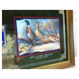 OLD STYLE Mirrored Ad with wooden frame (Vintage) 1982 "Pheasants Forever"