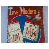 Authentic Vintage Metal "Live Modern" Cigarette Ad LM