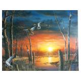 Jim Hansel Colorful Framed Print: "Autumn Visitors"