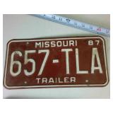 Lot of (4) Missouri Embossed License Plates