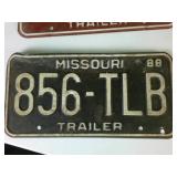 Lot of (4) Missouri Embossed License Plates