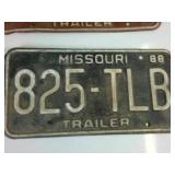 Lot of (4) Missouri Embossed License Plates