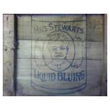 Antique "Bluing Box"  - Billed for 12, but you get 14 dozen (When it was new) Mrs. Stewarts Liquid Bluing