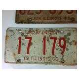 Unique, older license Plates from Land of Lincoln (5) total