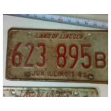 Unique, older license Plates from Land of Lincoln (5) total