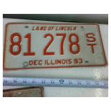 Unique, older license Plates from Land of Lincoln (5) total