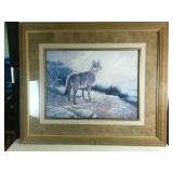 Nice Framed Print of a Wolf Beautifully Framed and Matted