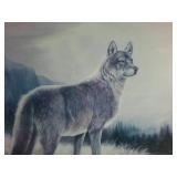 Nice Framed Print of a Wolf Beautifully Framed and Matted