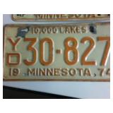 Lot of (4) vintage Minnesota Plates from the 1970