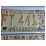 Lot of (4) vintage Minnesota Plates from the 1970