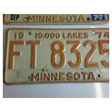Lot of (4) vintage Minnesota Plates from the 1970