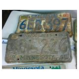 Lot of (11) Minnesota Embossed Vintage License Plates - green blue and red