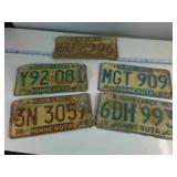 Lot of (5) Embossed MN License Plates "10,000" lakes