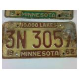 Lot of (5) Embossed MN License Plates "10,000" lakes