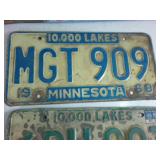 Lot of (5) Embossed MN License Plates "10,000" lakes
