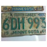 Lot of (5) Embossed MN License Plates "10,000" lakes