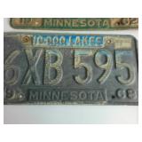 Lot of (5) Minnesota Embossed Plates (10,000 Lakes)
