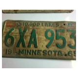 Lot of (5) Minnesota Embossed Plates (10,000 Lakes)