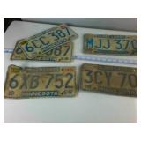 Lot of (5) Minnesota Embossed License Plates from 1960
