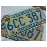 Lot of (5) Minnesota Embossed License Plates from 1960
