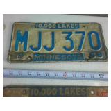 Lot of (5) Minnesota Embossed License Plates from 1960