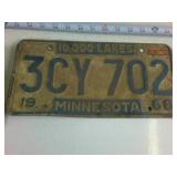 Lot of (5) Minnesota Embossed License Plates from 1960