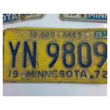 Minnesota Embossed License Plate Collection:  (5) plates from the 1960