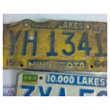 Minnesota Embossed License Plate Collection:  (5) plates from the 1960