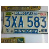 Minnesota Embossed License Plate Collection:  (5) plates from the 1960