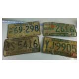 Four embossed Minnesota License Plates "Urban" (Rare plate)
