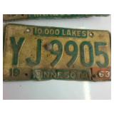 Four embossed Minnesota License Plates "Urban" (Rare plate)