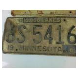 Four embossed Minnesota License Plates "Urban" (Rare plate)
