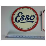 Vintage Style Esso Gas & Amtrak Railroad Heavy Metal Porcelain Sign Lot of (2)