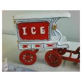 Vintage Cast Iron Horse-Drawn Ice Wagons Collectible Lot (2 Pieces - one large, one small)