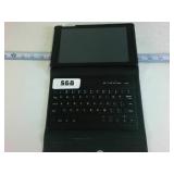 Portable work station with screen and QWERTY keyboard