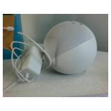 Amazon Echo Dot (4th Generation) Spherical Smart Speaker - Glacier White with Adapter