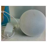 Amazon Echo Dot (4th Generation) Spherical Smart Speaker - Glacier White with Adapter