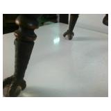 Antique Adjustable Stool made of hardwood with clawfeet