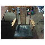 Vintage Straight Back Chair made of wood in USA