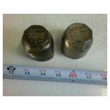 Antique Ford Model T Hub Grease Caps - Stamped "Made in USA" (Pair)